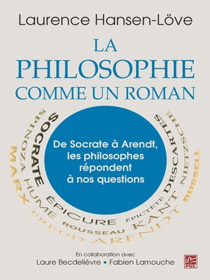 cover image of La philosophie comme un roman